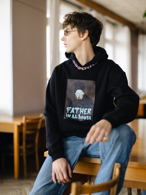 Худі "Father in da house" Чорне 