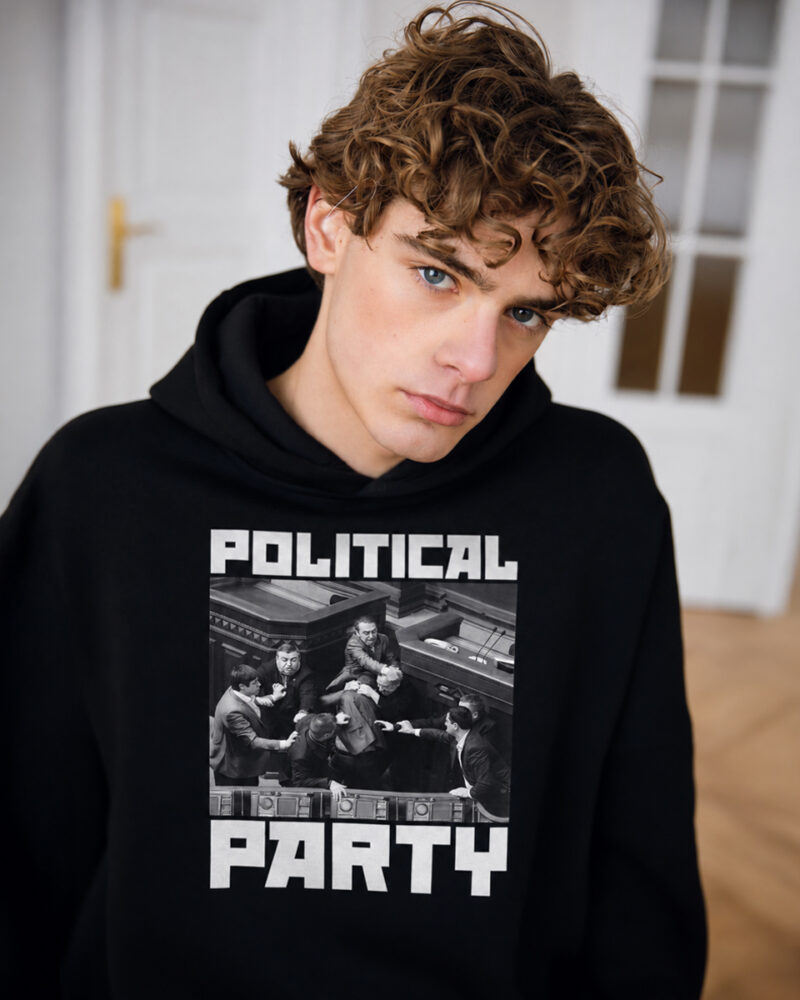 Худі «Political party», оверсайз / чорний